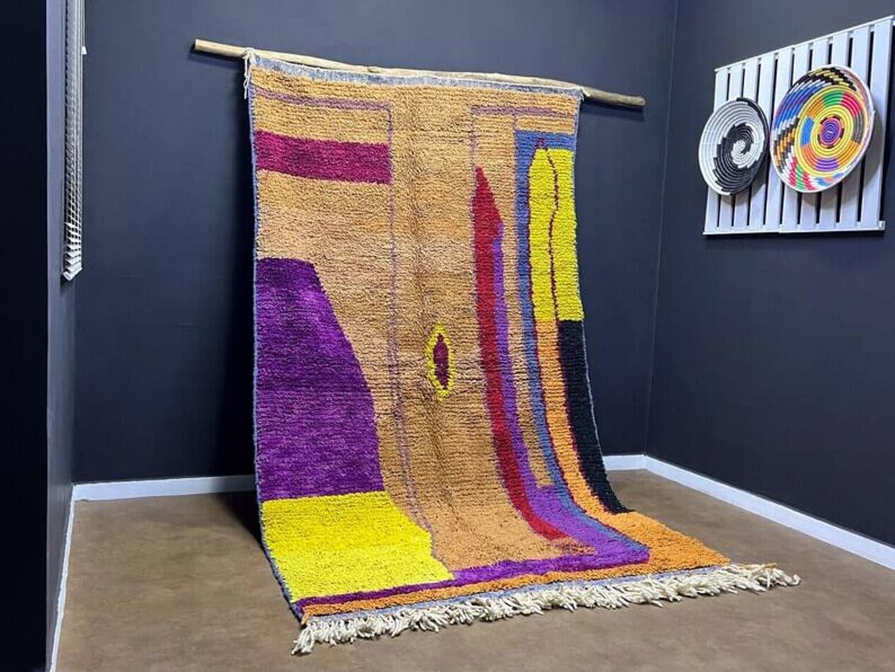 Ręcznie tkany dywan 250x150 cm, wełna, wielokolorowy, Maroko - 201498