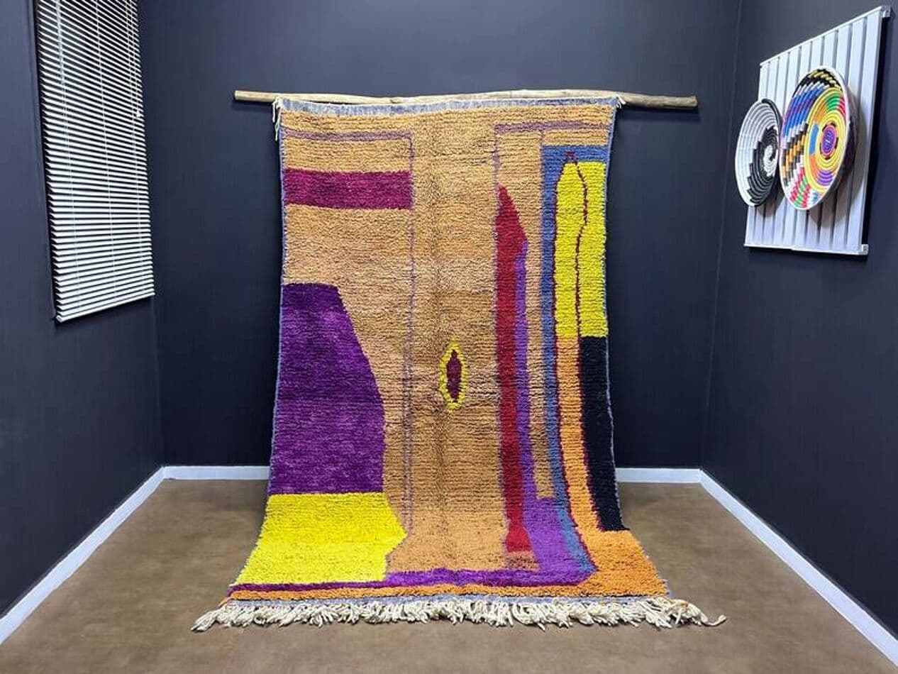 Ręcznie tkany dywan 250x150 cm, wełna, wielokolorowy, Maroko - 201503