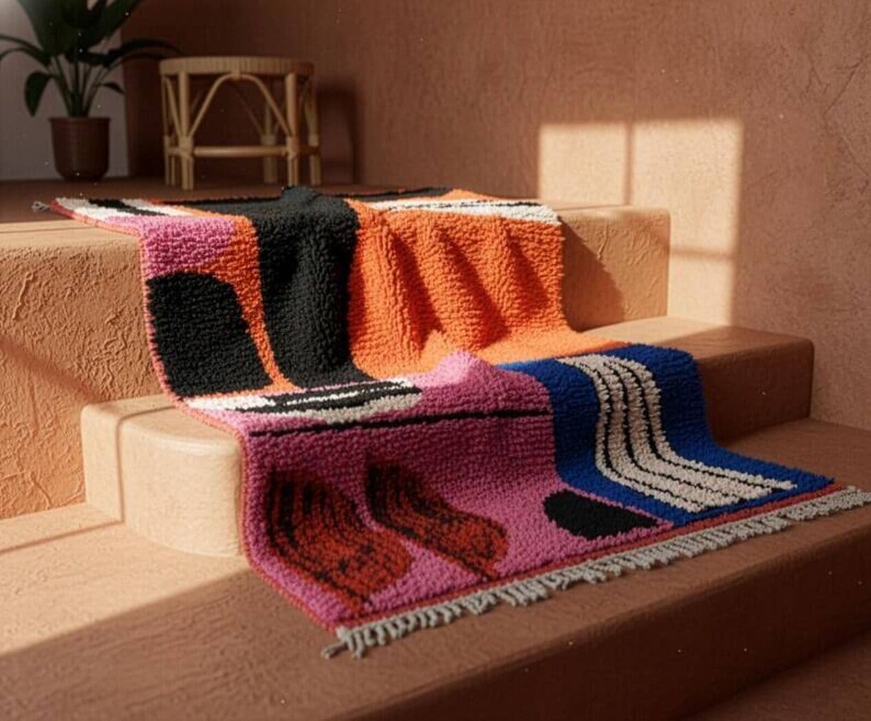 Ręcznie tkany dywan 200x300 cm, wełna, multikolor, Maroko - 201493