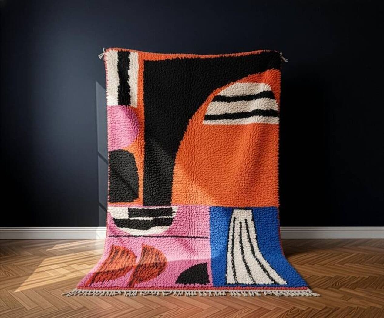 Ręcznie tkany dywan 200x300 cm, wełna, multikolor, Maroko - 201496