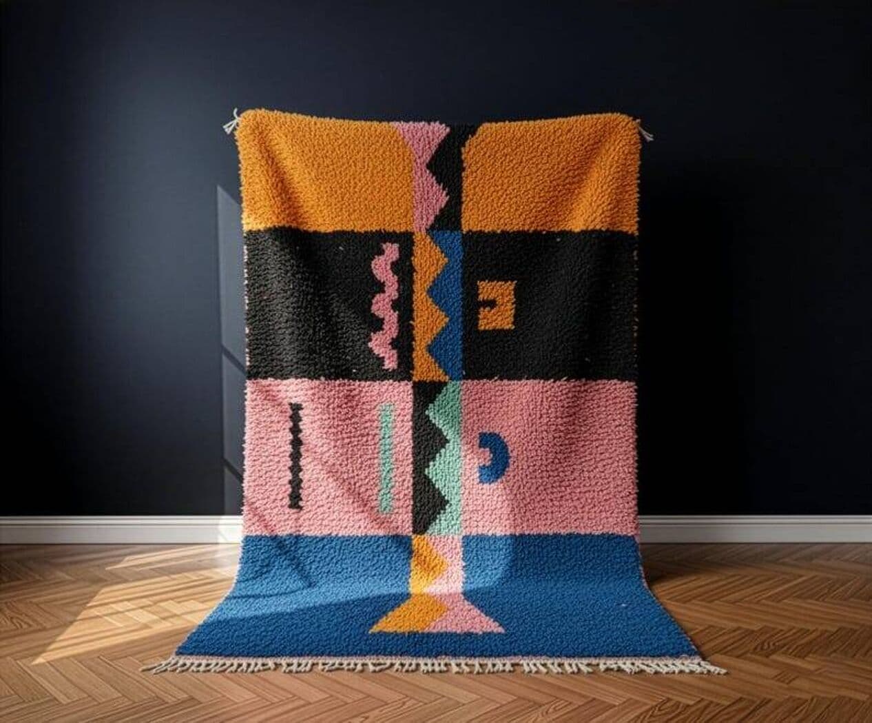 Ręcznie tkany dywan 250x150 cm, wełna, multikolor, Maroko - 201490