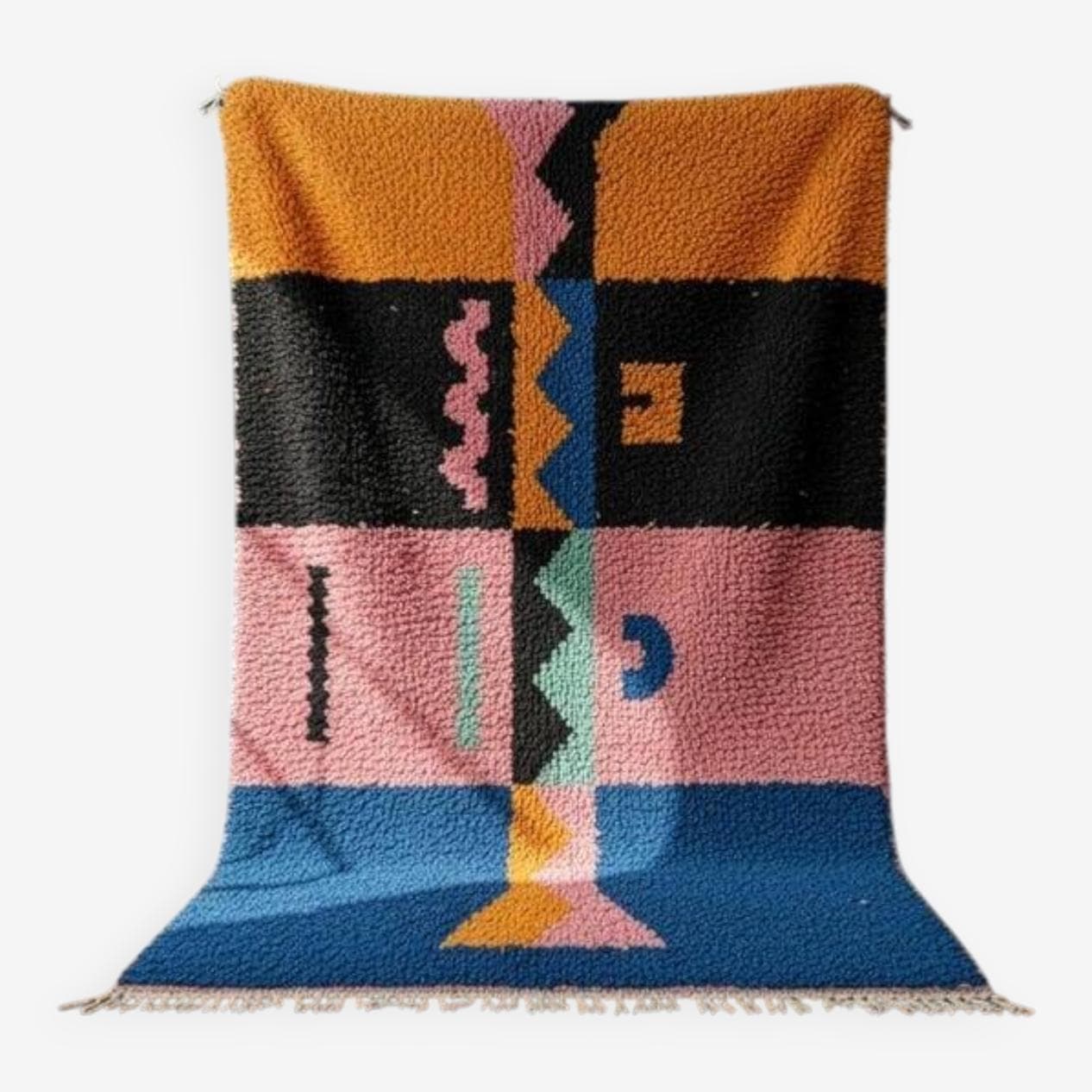 Ręcznie tkany dywan 250x150 cm, wełna, multikolor, Maroko - 201485