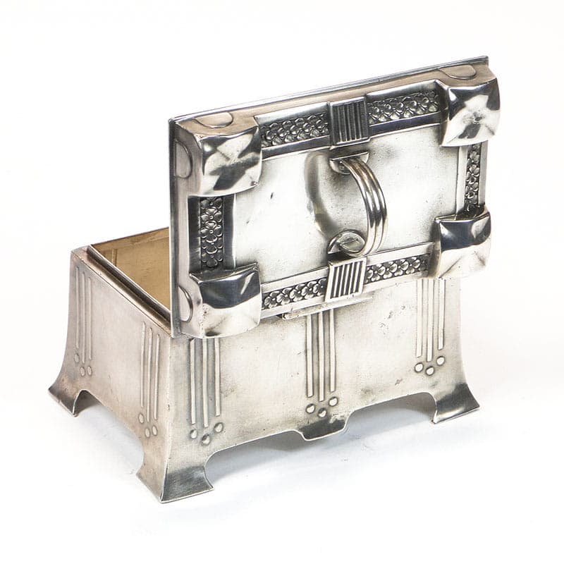 Sugar box, Art Nouveau, silver brass, Sandrik, Czech Republic, early 20th c. - 201210