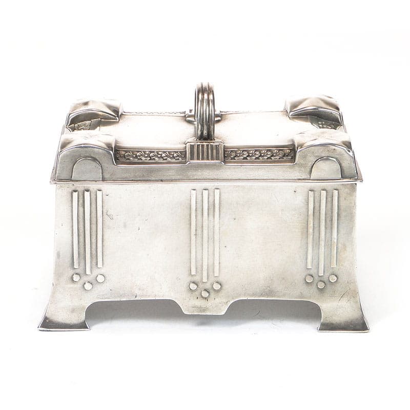 Sugar box, Art Nouveau, silver brass, Sandrik, Czech Republic, early 20th c. - 201206