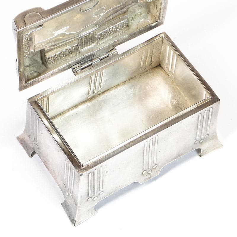 Sugar box, Art Nouveau, silver brass, Sandrik, Czech Republic, early 20th c. - 201212