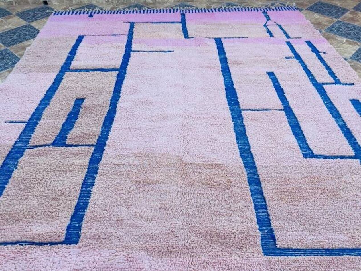 Ręcznie tkany dywan 300x400 cm, wełna, różowy, Maroko - 201447