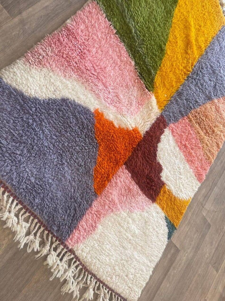 Handwoven rug 300x200 cm, wool, multicolour, Morocco - 201419