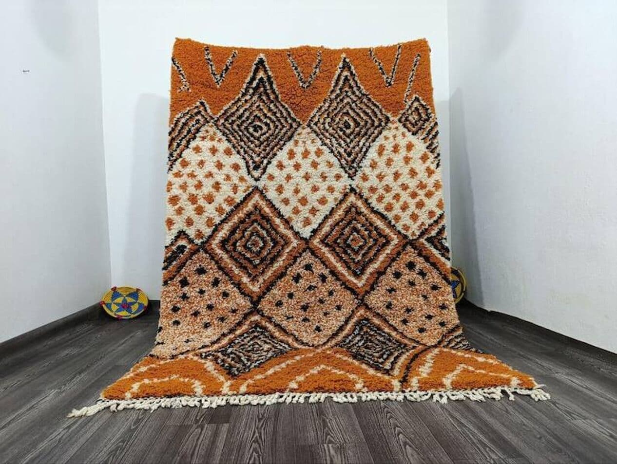 Handcrafted rug 200x300 cm, wool, multicolour, Morocco - 201396