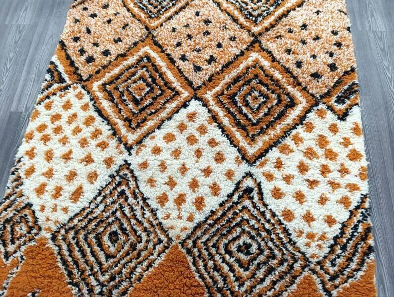 Handcrafted rug 200x300 cm, wool, multicolour, Morocco - 201394