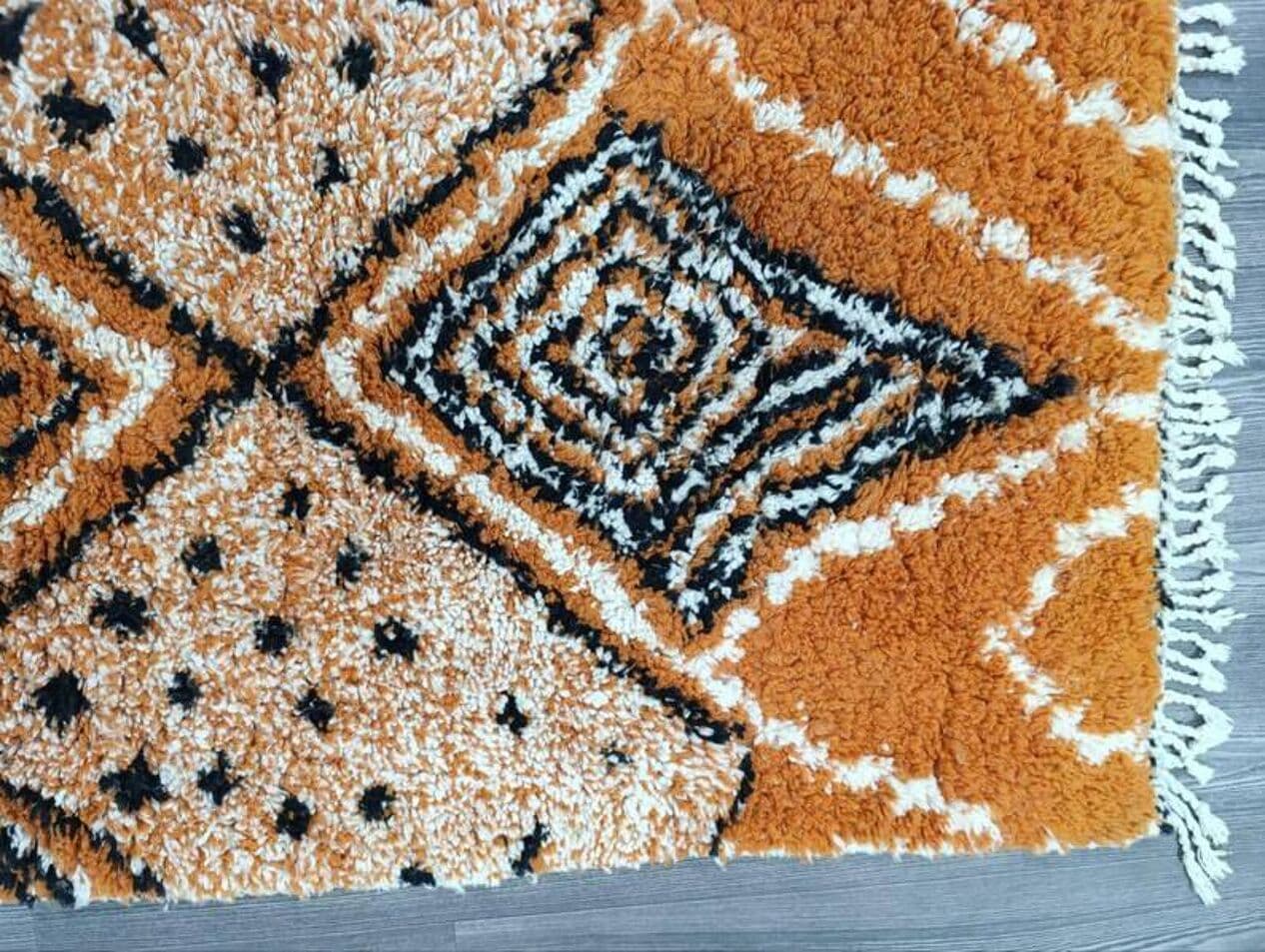 Handcrafted rug 200x300 cm, wool, multicolour, Morocco - 201393