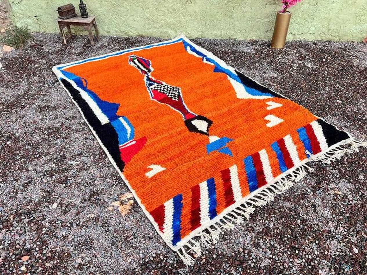 Ręcznie tkany dywan 200x300 cm, wełna, multikolor, Maroko - 201287