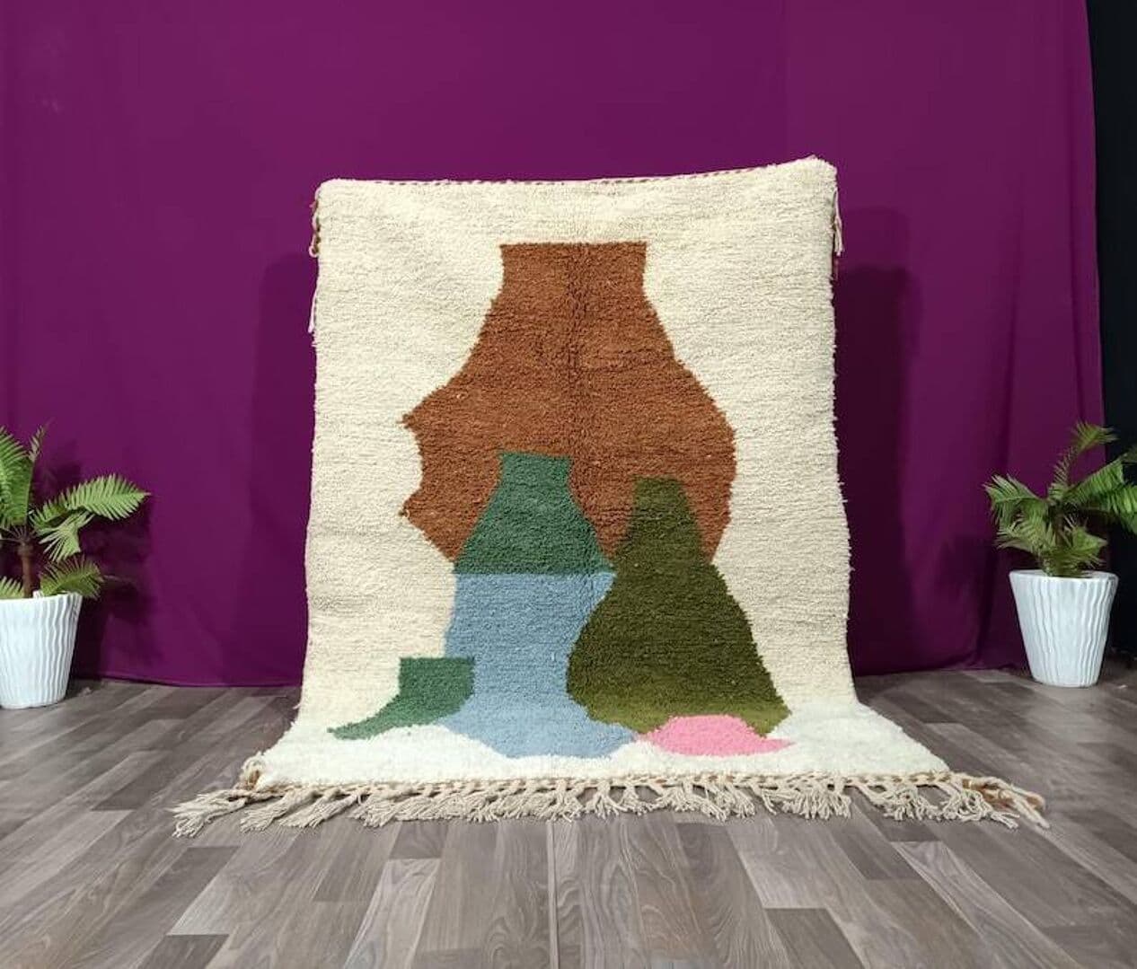 Ręcznie tkany dywan 250x150 cm, wełna, multikolor, Maroko - 201273