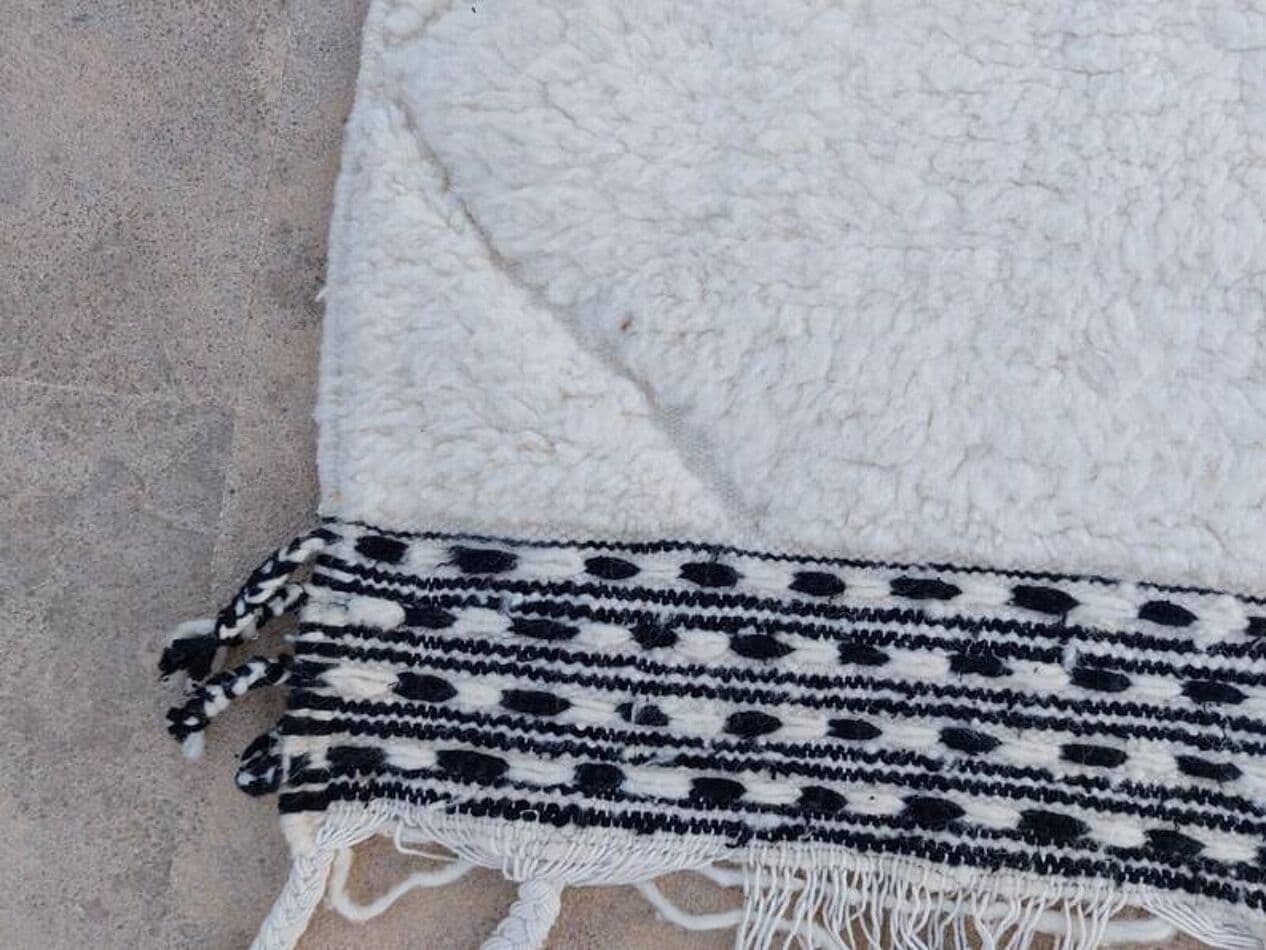 Ręcznie tkany dywan 250x150 cm, wełna, biały, Maroko - 203092