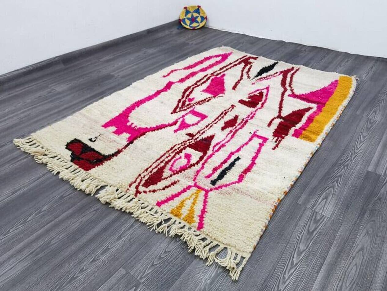 Ręcznie tkany dywan 250x150 cm, wełna, multikolor, Maroko - 203083