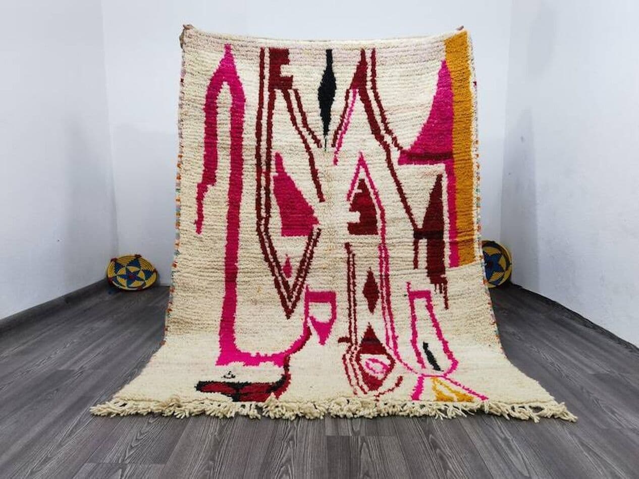 Ręcznie tkany dywan 250x150 cm, wełna, multikolor, Maroko - 203082