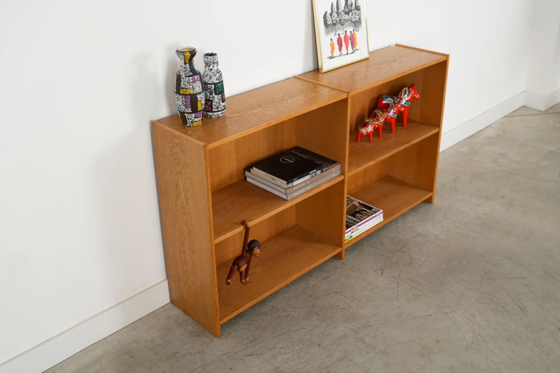 Regał skandynawski, dąb, Dania, lata 70. - 14315