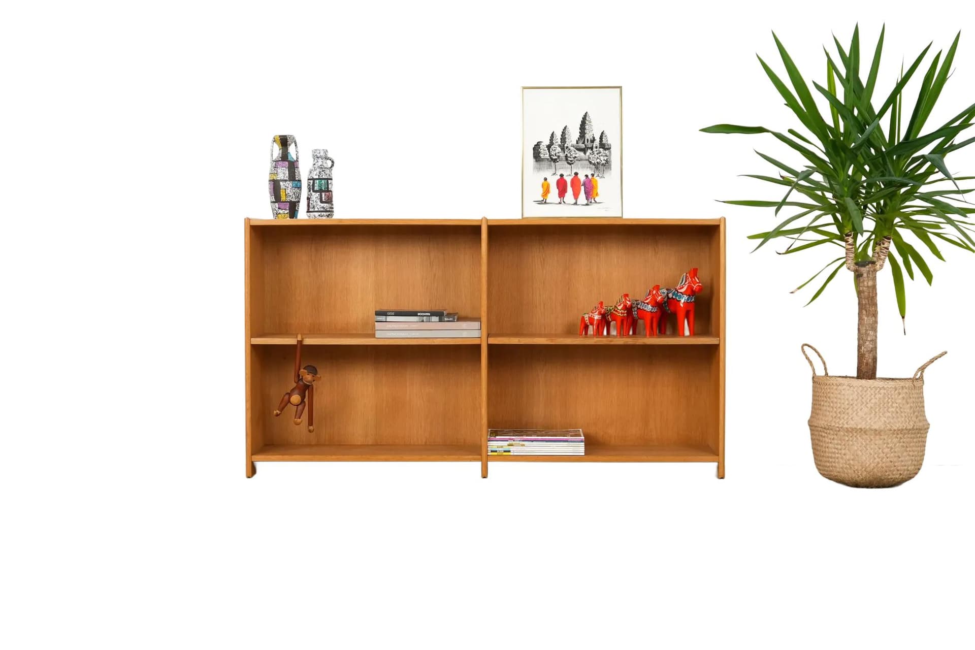 Regał skandynawski, dąb, Dania, lata 70. - 14310