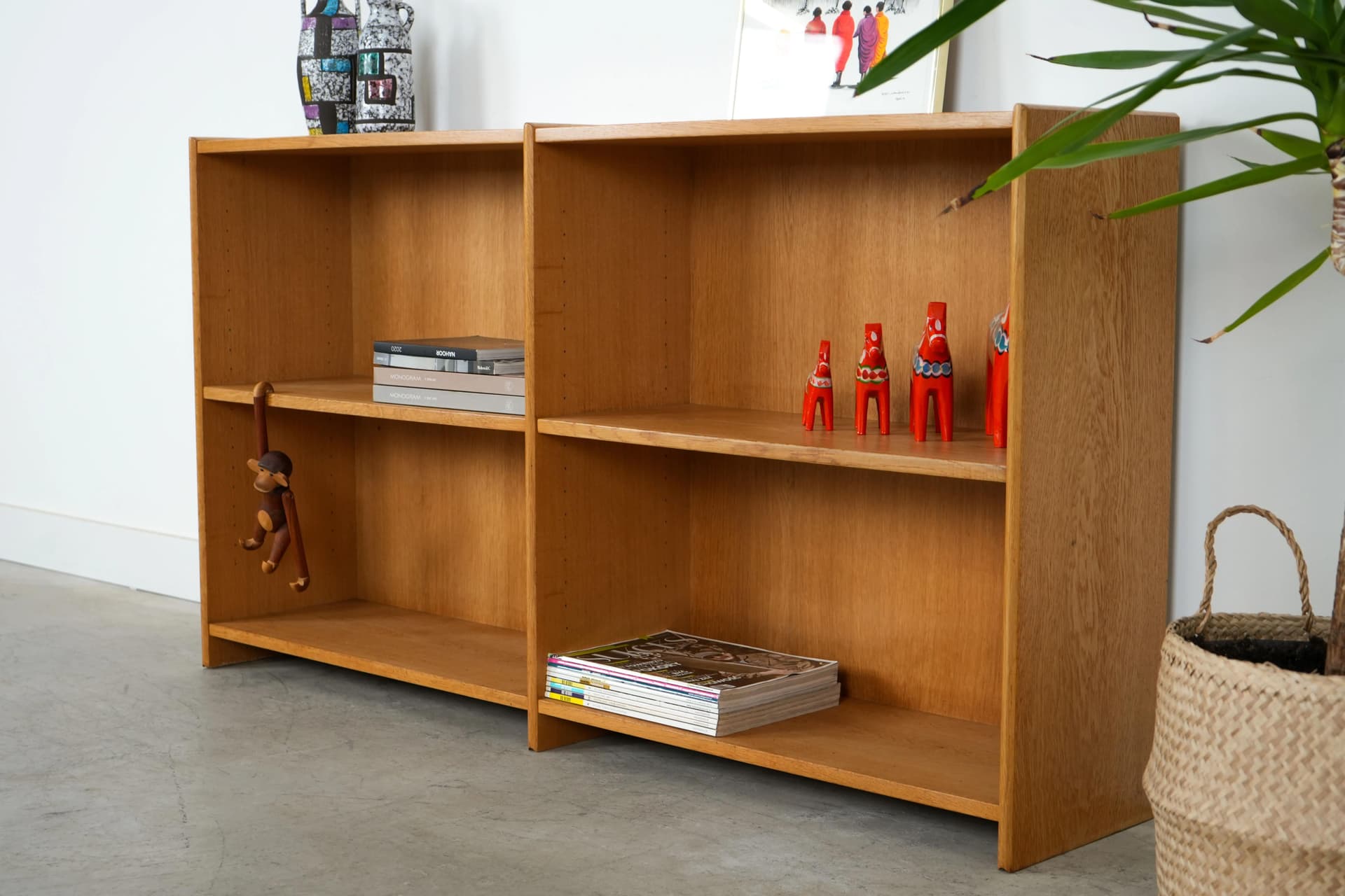 Regał skandynawski, dąb, Dania, lata 70. - 14313