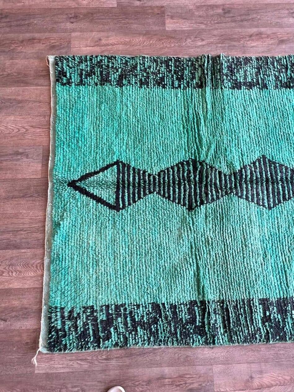 Ręcznie tkany dywan 200x300 cm, wełna, turkusowy, Maroko - 203060