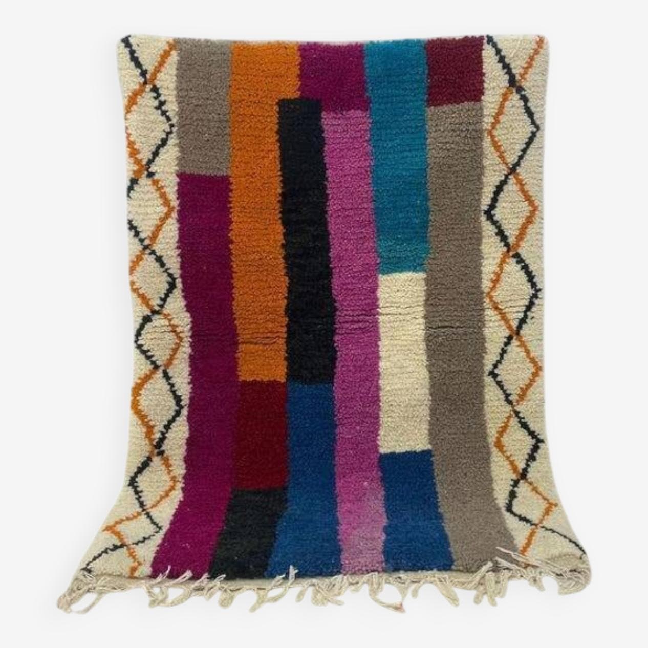 Ręcznie tkany dywan 250x150 cm, wełna, multikolor, Maroko - 203034