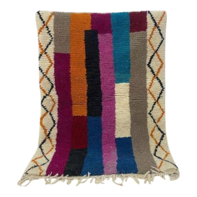 Ręcznie tkany dywan 250x150 cm, wełna, multikolor, Maroko - WYMIARY