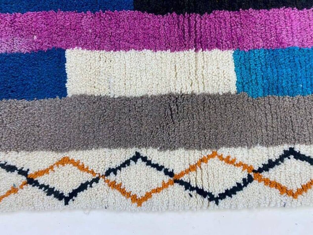 Ręcznie tkany dywan 250x150 cm, wełna, multikolor, Maroko - 203039