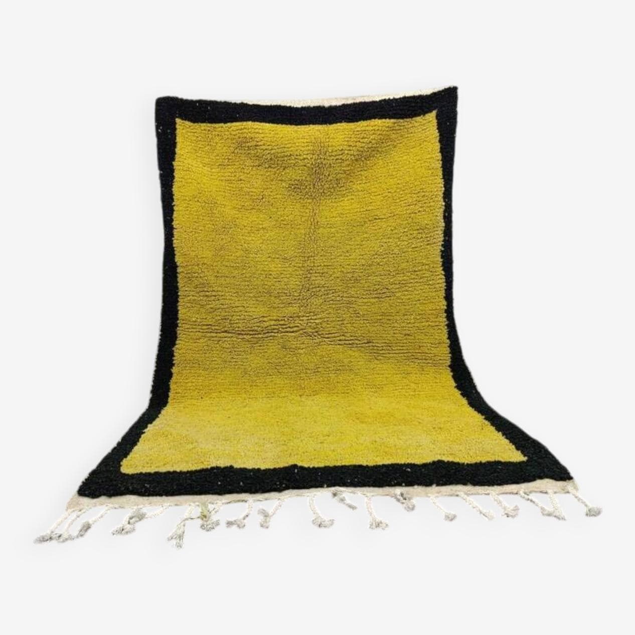 Ręcznie tkany dywan 250x150 cm, wełna, żółty, czarny, Maroko - 203020