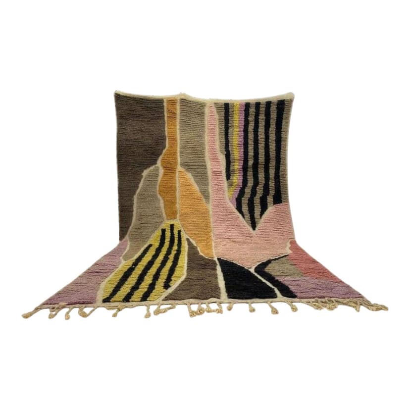 Ręcznie tkany dywan 200x100 cm, wełna, multikolor, Maroko