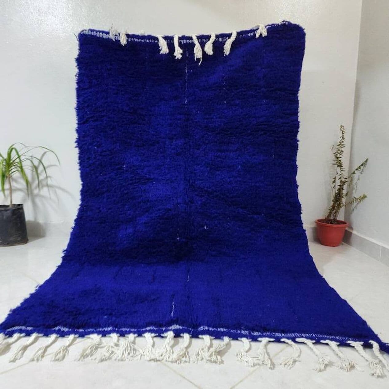 Ręcznie tkany dywan 250x150 cm, wełna, niebieski, Maroko - 202998