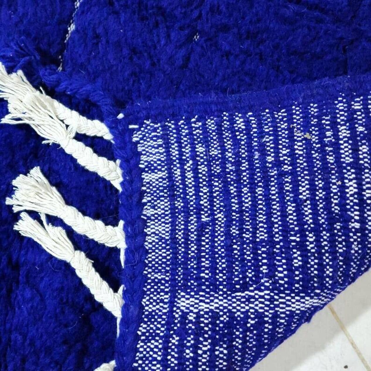 Ręcznie tkany dywan 250x150 cm, wełna, niebieski, Maroko - 202997