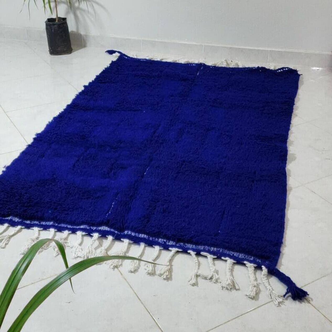 Ręcznie tkany dywan 250x150 cm, wełna, niebieski, Maroko - 202995