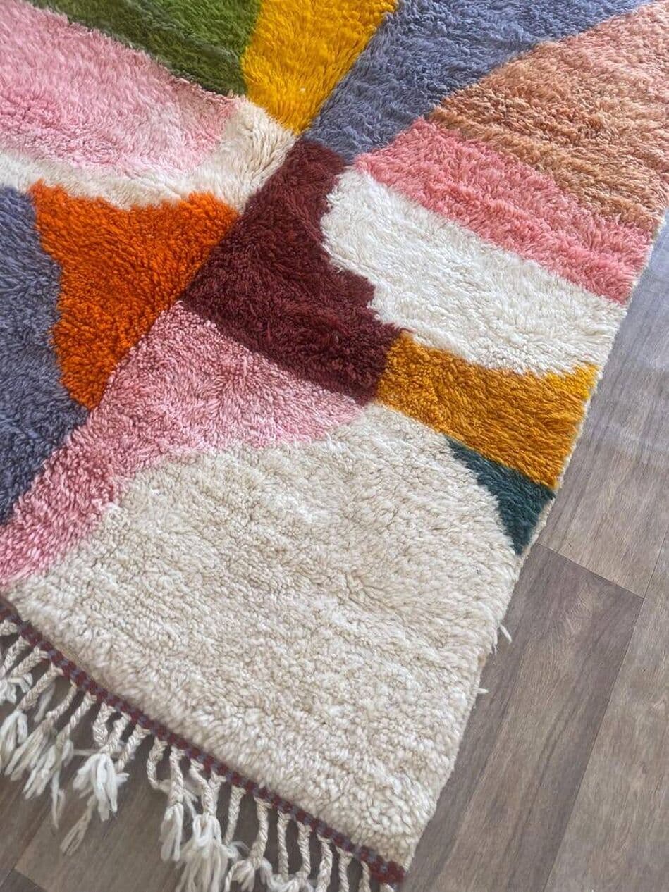 Ręcznie tkany dywan 250x150 cm, wełna, multikolor, Maroko - 202989