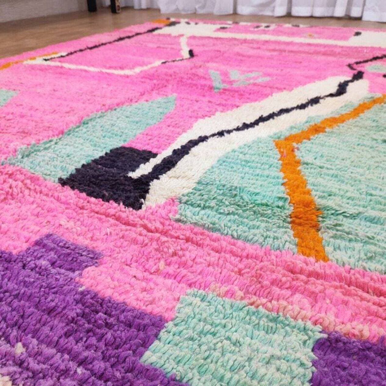 Ręcznie tkany dywan 250x150 cm, wełna, multikolor, Maroko - 202971