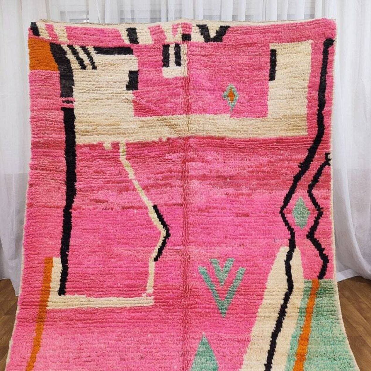 Ręcznie tkany dywan 250x150 cm, wełna, multikolor, Maroko - 202970