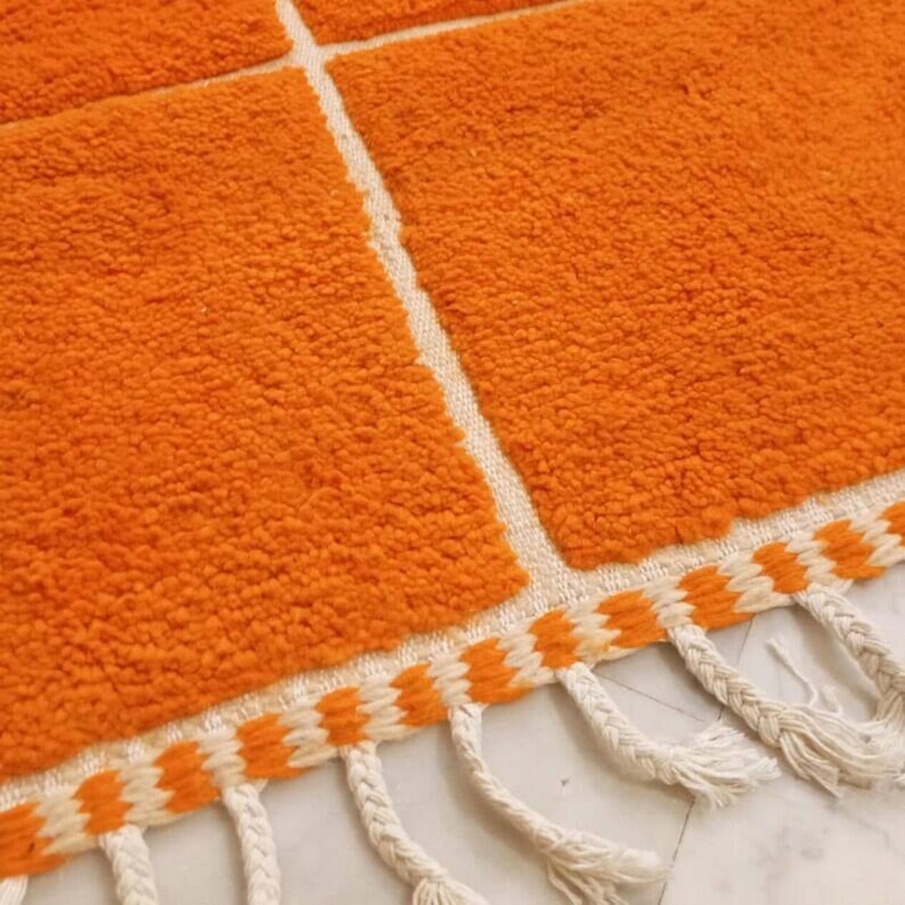 Ręcznie tkany dywan 250x150 cm, wełna, pomarańczowy, Maroko - 202926