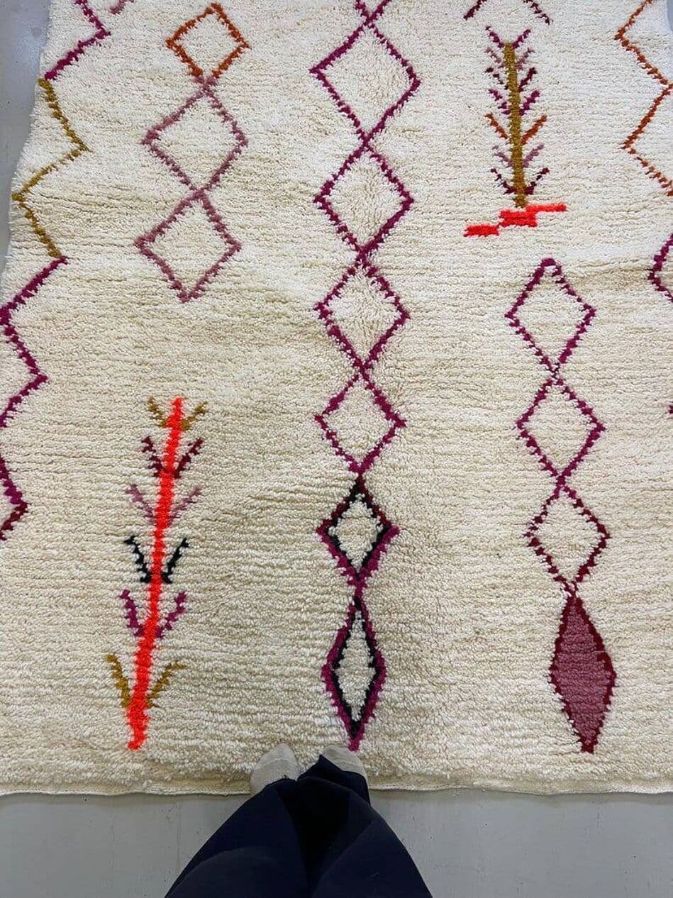 Ręcznie tkany dywan 250x150 cm, wełna, multikolor, Maroko - 202905