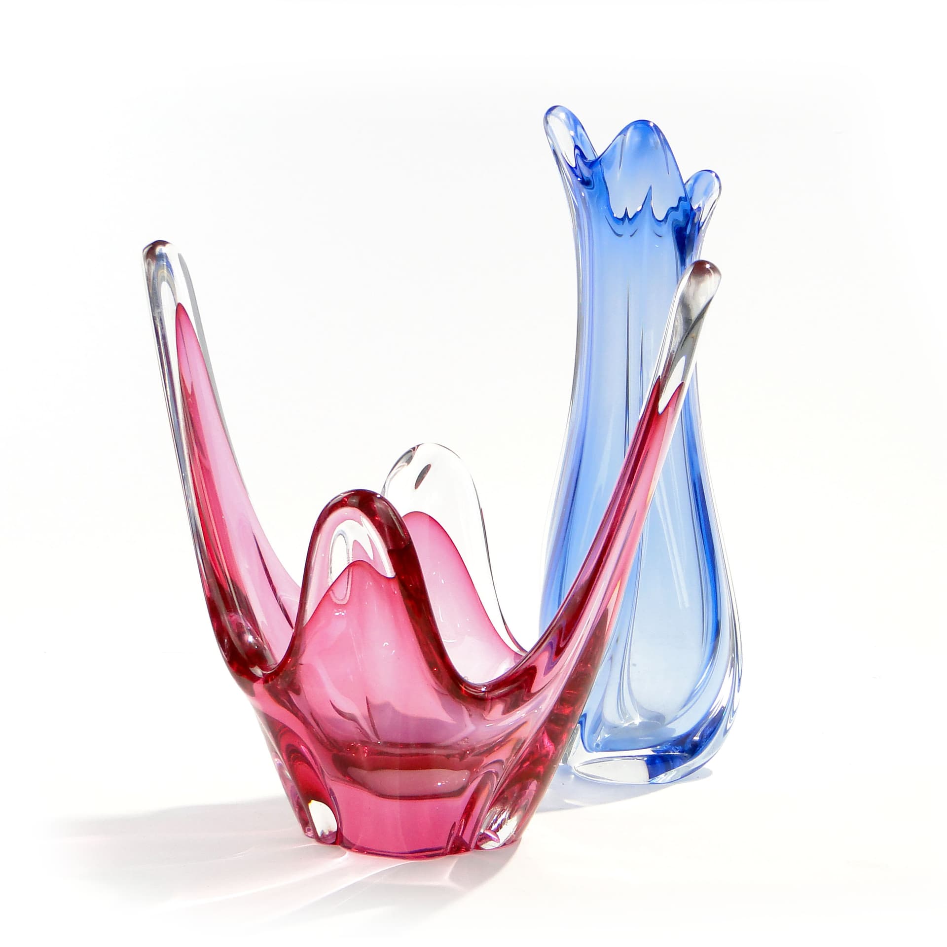 Wazon, szkło niebieski, Belgia, lata 60. - 1429