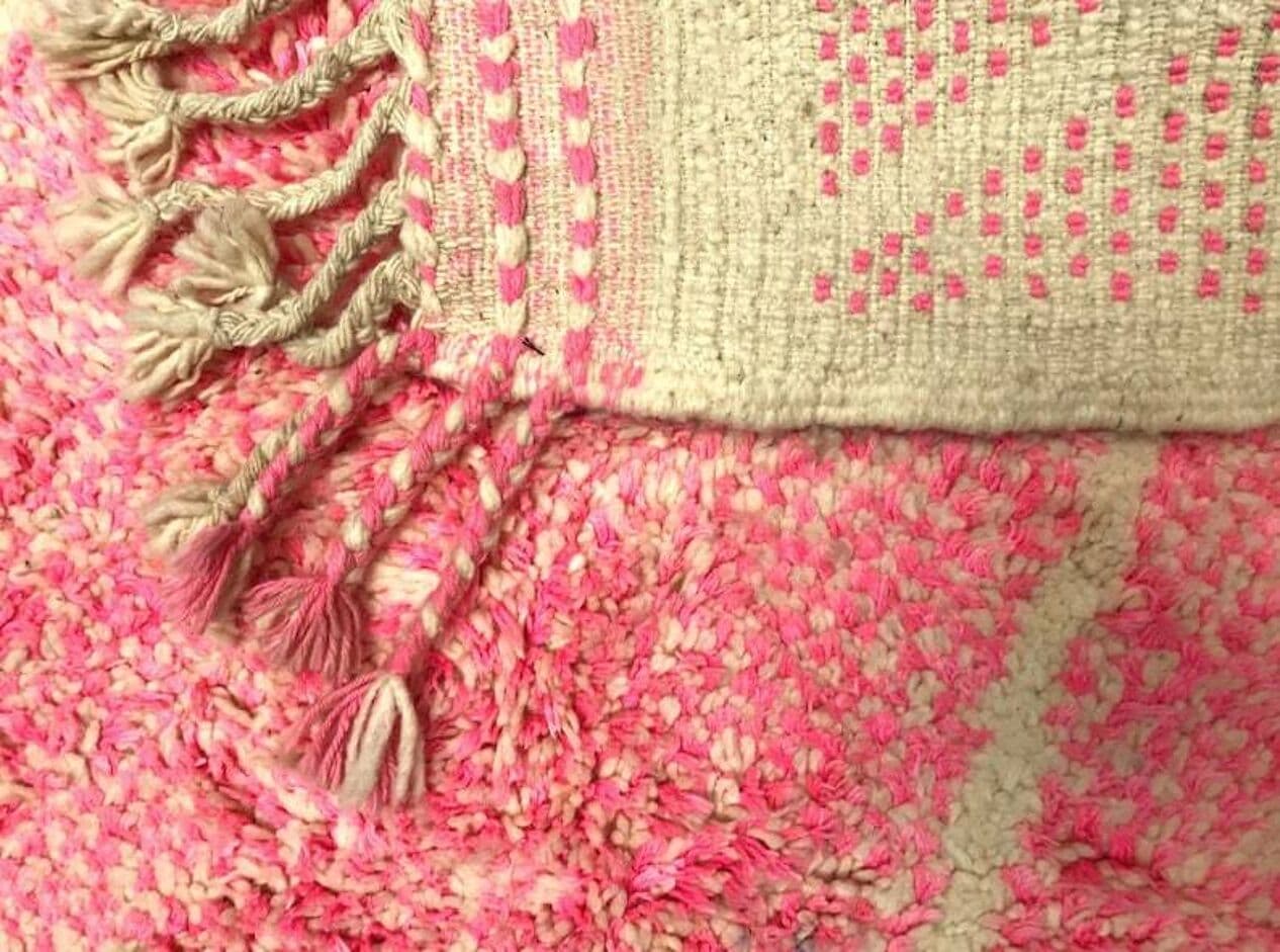 Ręcznie tkany dywan 250x150 cm, wełna, różowy, Maroko - 202865