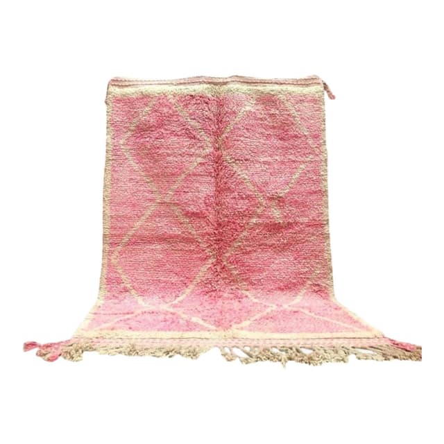 Ręcznie tkany dywan 250x150 cm, wełna, różowy, Maroko - WYMIARY