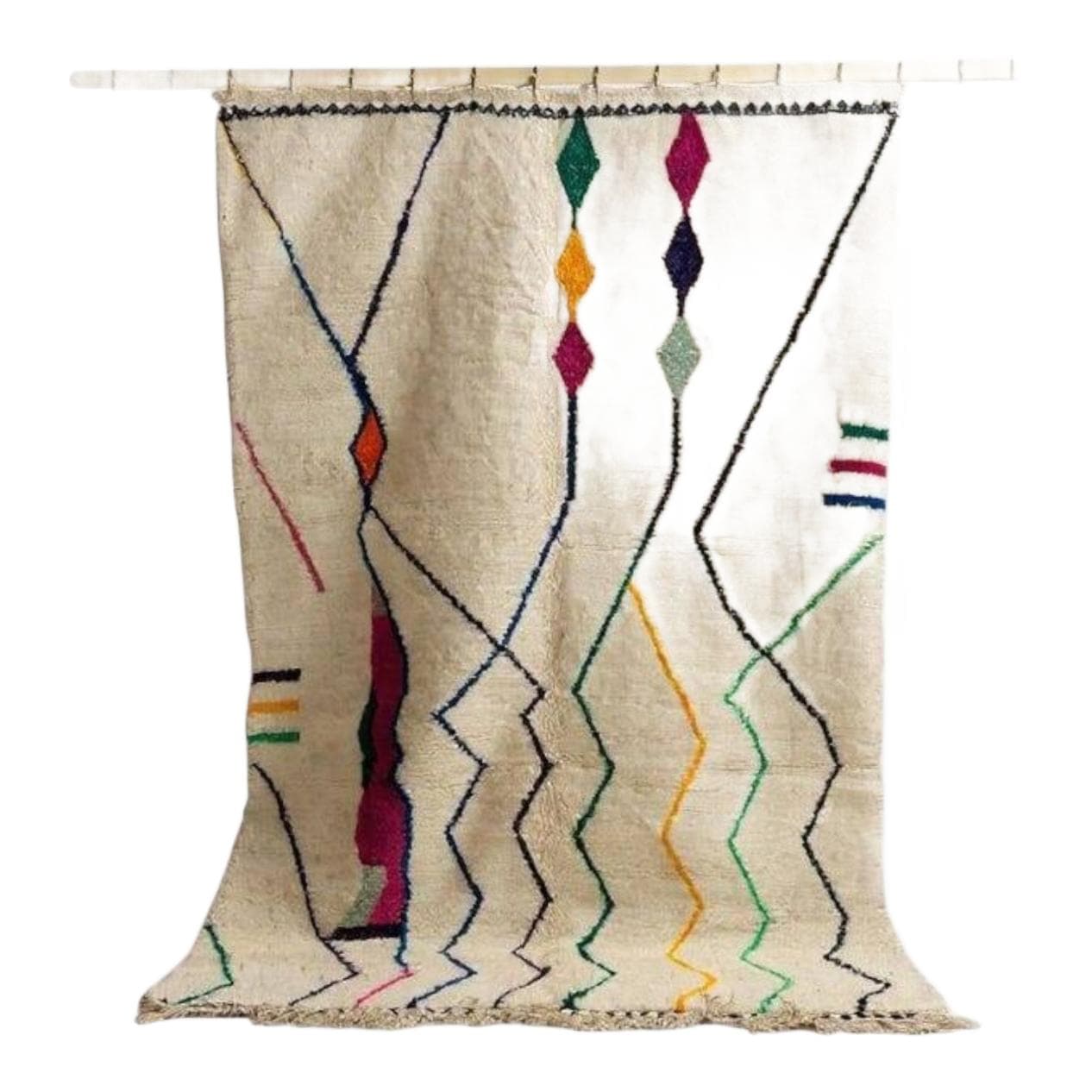 Ręcznie tkany dywan 250x150 cm, wełna, multikolor, Maroko