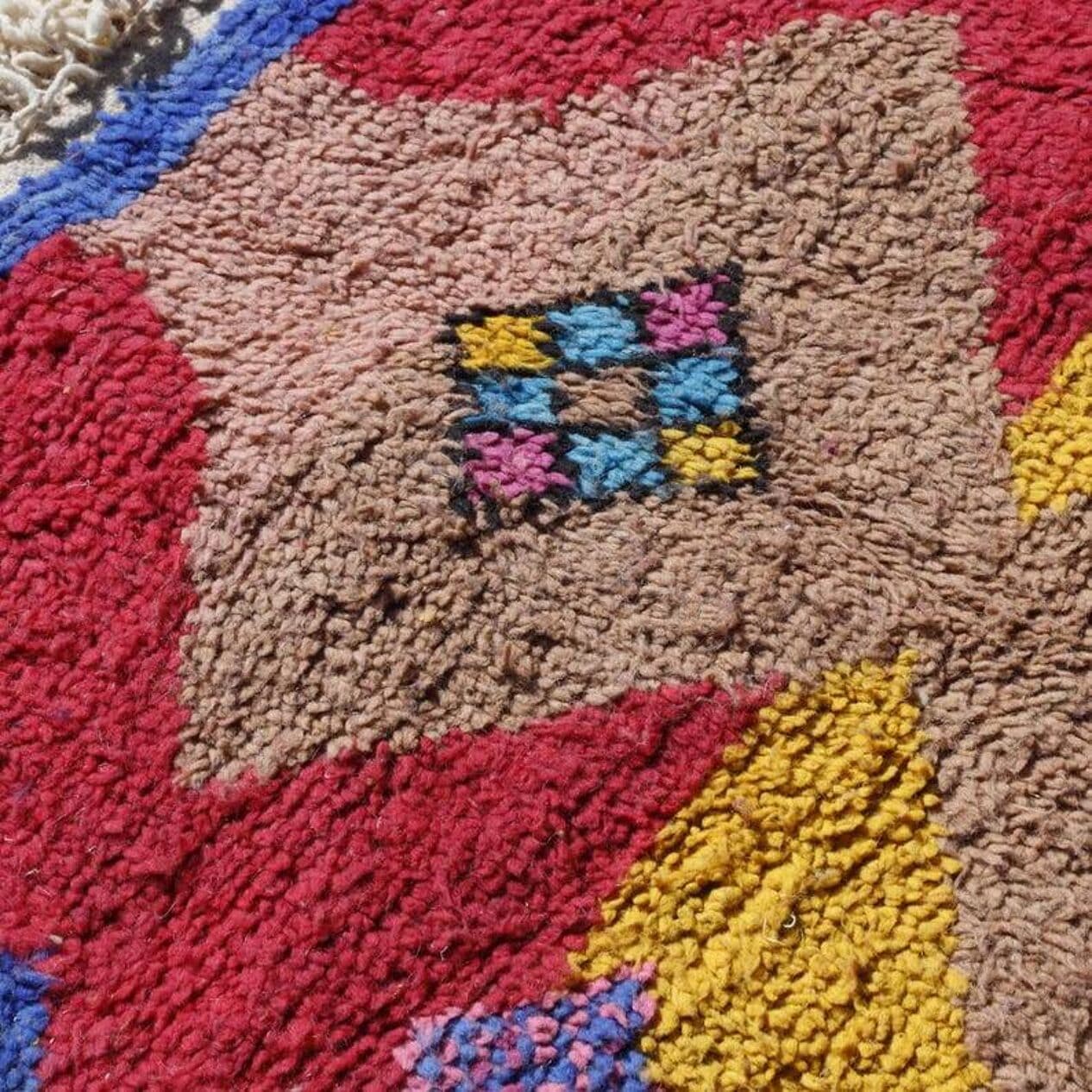 Ręcznie tkany dywan 250x150 cm, wełna, multikolor, Maroko - 202856