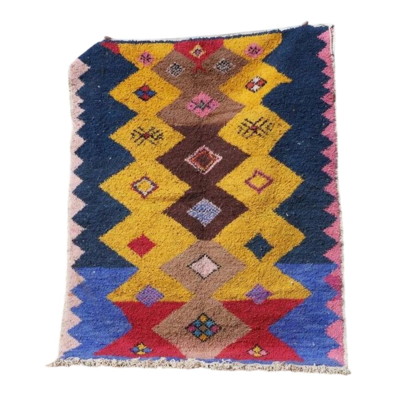 Ręcznie tkany dywan 250x150 cm, wełna, multikolor, Maroko