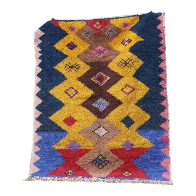 Ręcznie tkany dywan 250x150 cm, wełna, multikolor, Maroko - WYMIARY