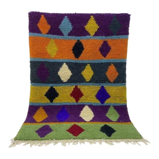 Ręcznie tkany dywan 250x150 cm, wełna, wielokolorowy, Maroko - WYMIARY