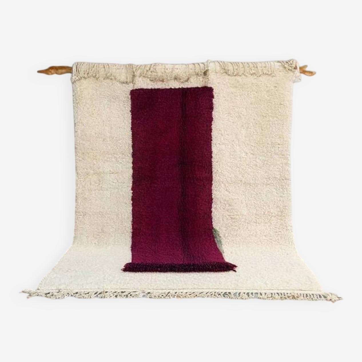 Ręcznie tkany dywan 200x300 cm, wełna, bordowy, Maroko - 202713