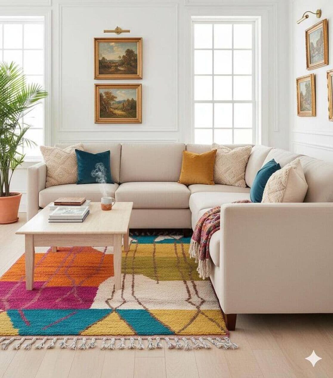 Ręcznie tkany dywan 250x150 cm, wełna, multikolor, Maroko - 202704