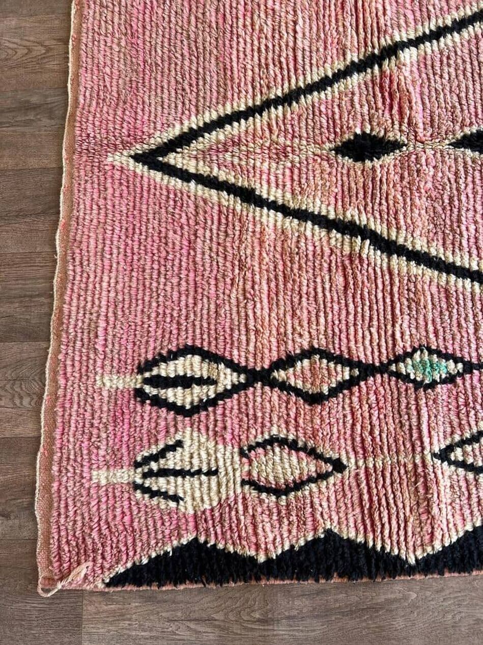 Ręcznie tkany dywan 200x300 cm, wełna, różowy, Maroko - 202700