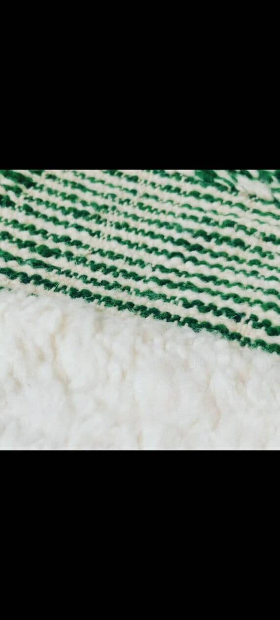 Ręcznie tkany dywan 250x150 cm, wełna, zielony, kremowy, Maroko - 202692