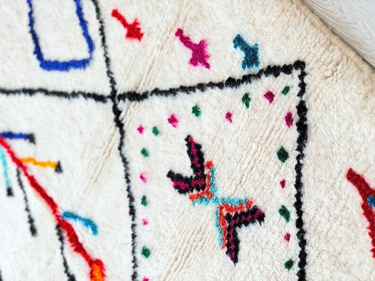 Ręcznie tkany dywan 250x150 cm, wełna, multikolor, Maroko - 202667