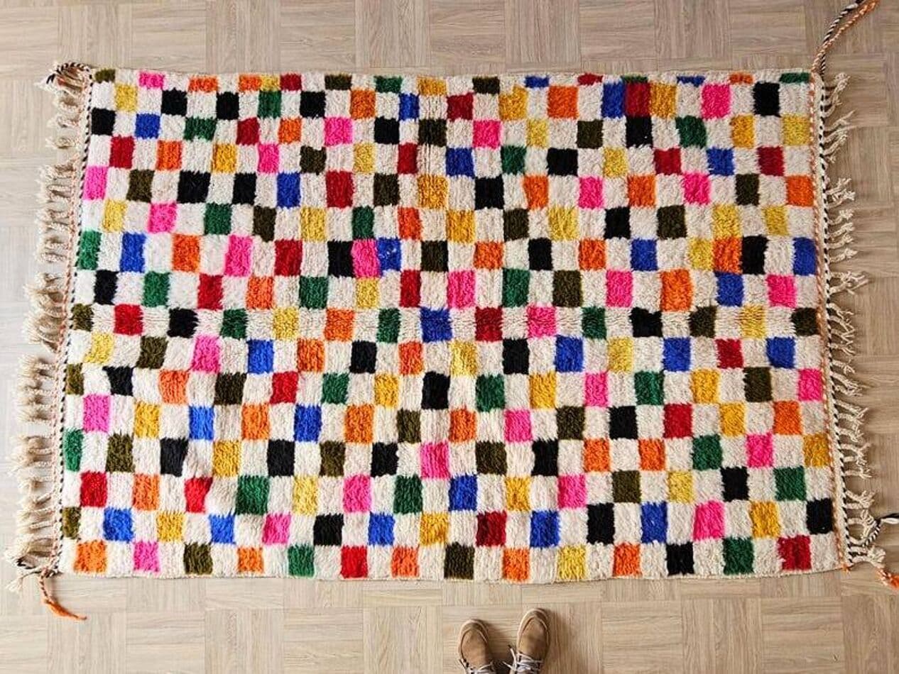 Ręcznie tkany dywan 250x150 cm, wełna, wielokolorowy, Maroko - 202645